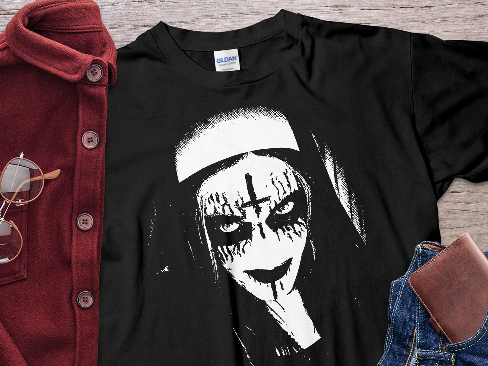 Scary Horror Nun Sister Satanas T-Shirt Unholy Nun Shirt Unisex T-Shirt M