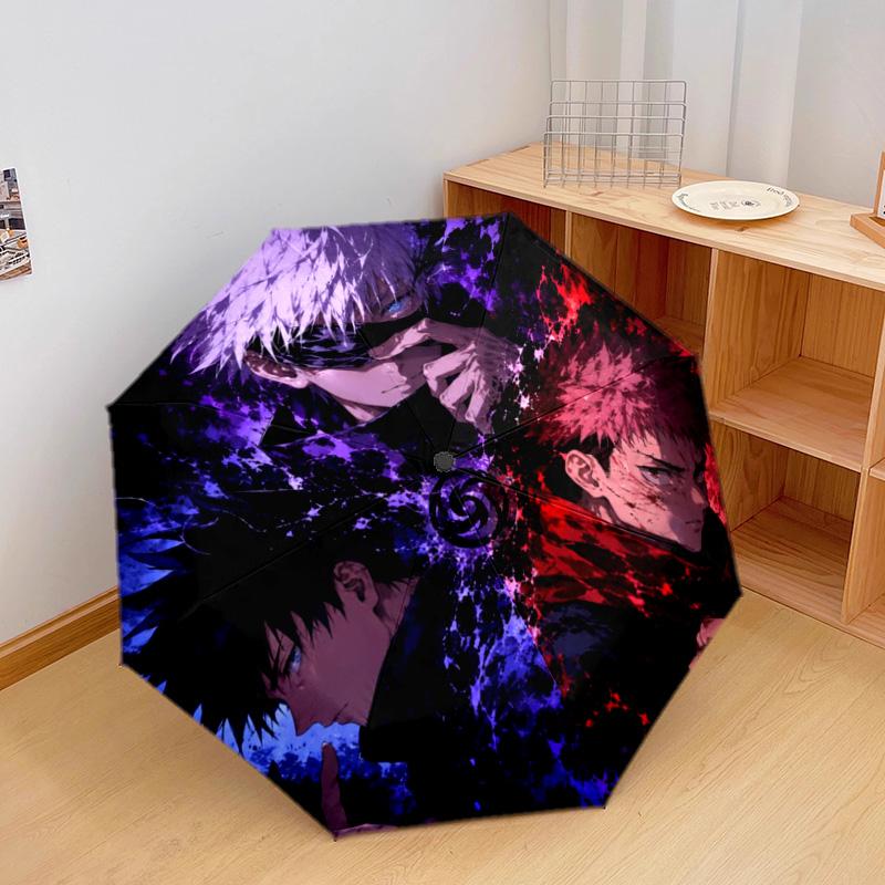 1PC Jujutsu Kaisen: Curse Battle Automatic Umbrella - Suitable Travel Outdoor Portable Umbrella Birthday Gift Daily Essentials