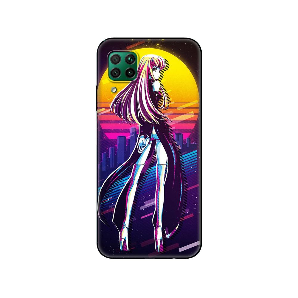 Schwarze TPU-Hülle für Huawei P30 Lite P30 Pro P40 Hülle für Huawei P40 LITE E P Smart 2020 Hülle Cover Japanischer Anime Code Geass