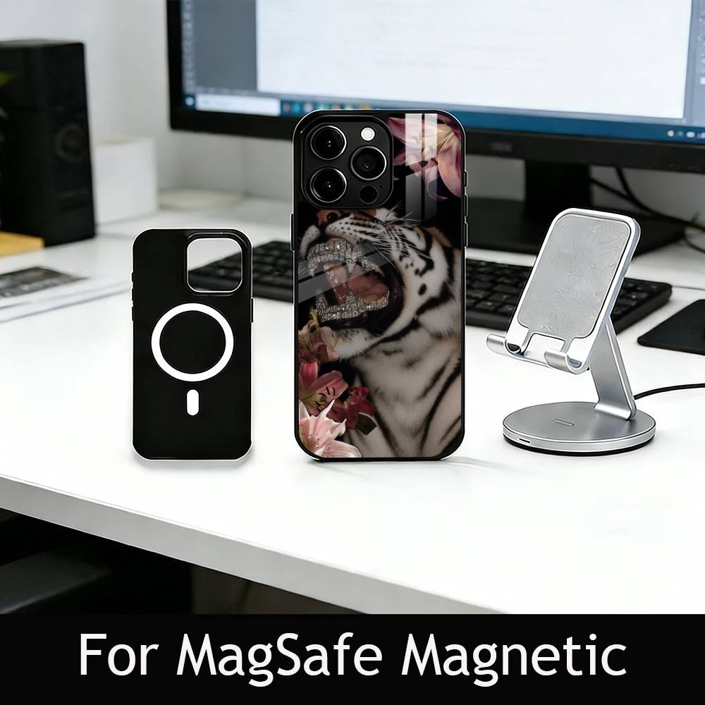 Fashion leopard print Phone Case For iPhone17,16,15,14,13,12,11 Plus,Pro Magnetic For Magsafe Wireless Charging