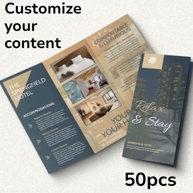 50 Pcs Customized A4 Flyer Folding Product Price List Introduction Advertisement 157gms Double Sided Printing Brochure