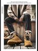 Men's High-Top Martin Boots - Velvet Winter Work Shoes, Retro Style with Thick Soles and Warm Cotton Lining.