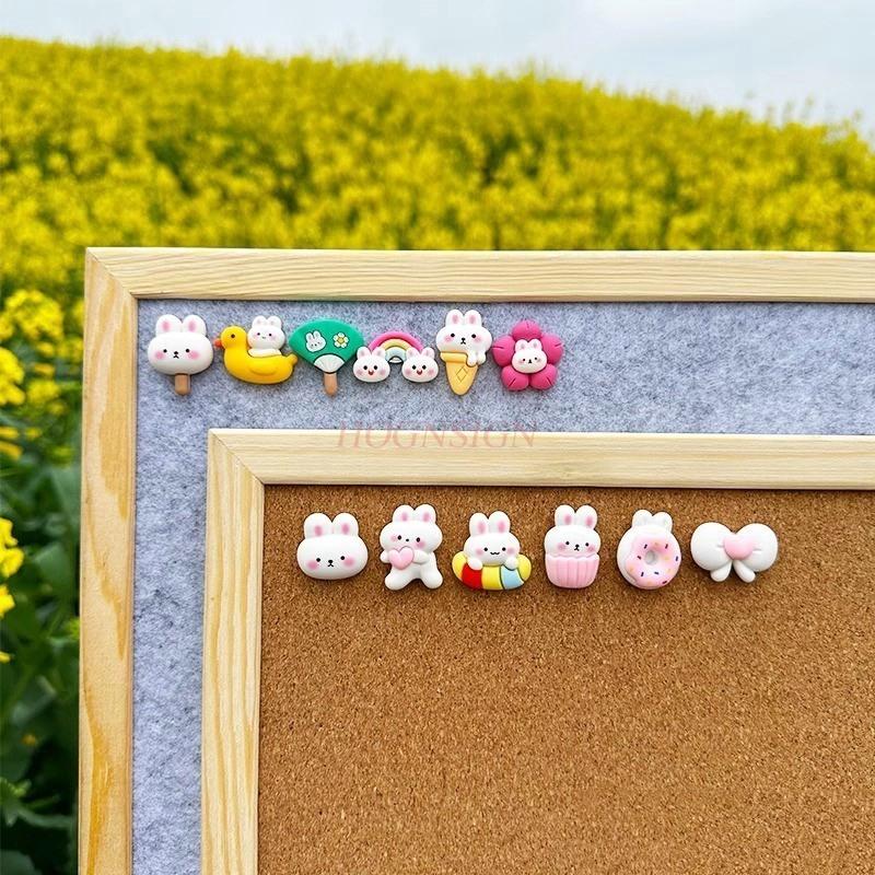 

12pcs Creative Push Pin Cartoon Cute Rabbit Paradise Soft Wooden Board Felt Photo Wall Message Board China Mainland