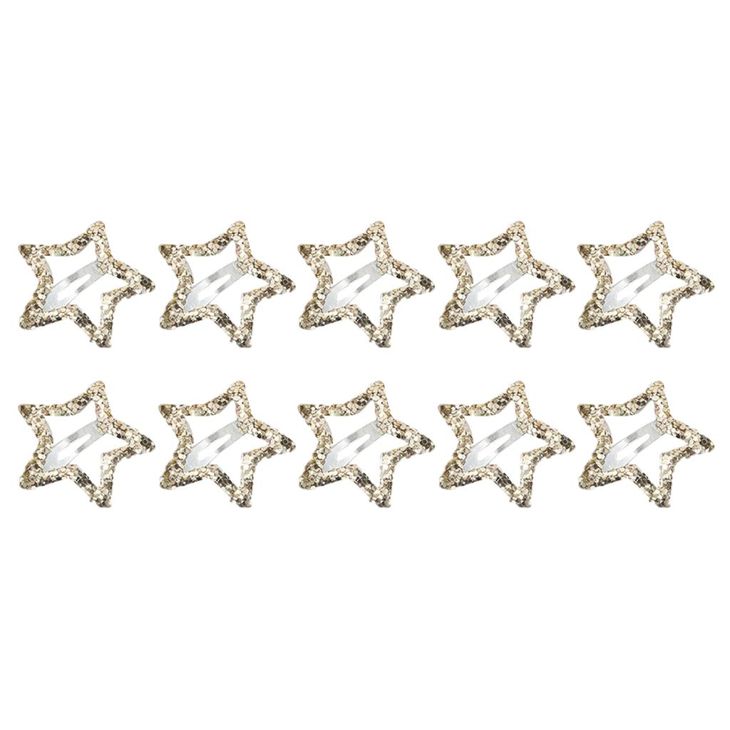 10PCS Sequins Star Hair Clip Set for Women Alloy Snap Clip Hair Styling Accessories Aesthetics Hair Barrettes for Female