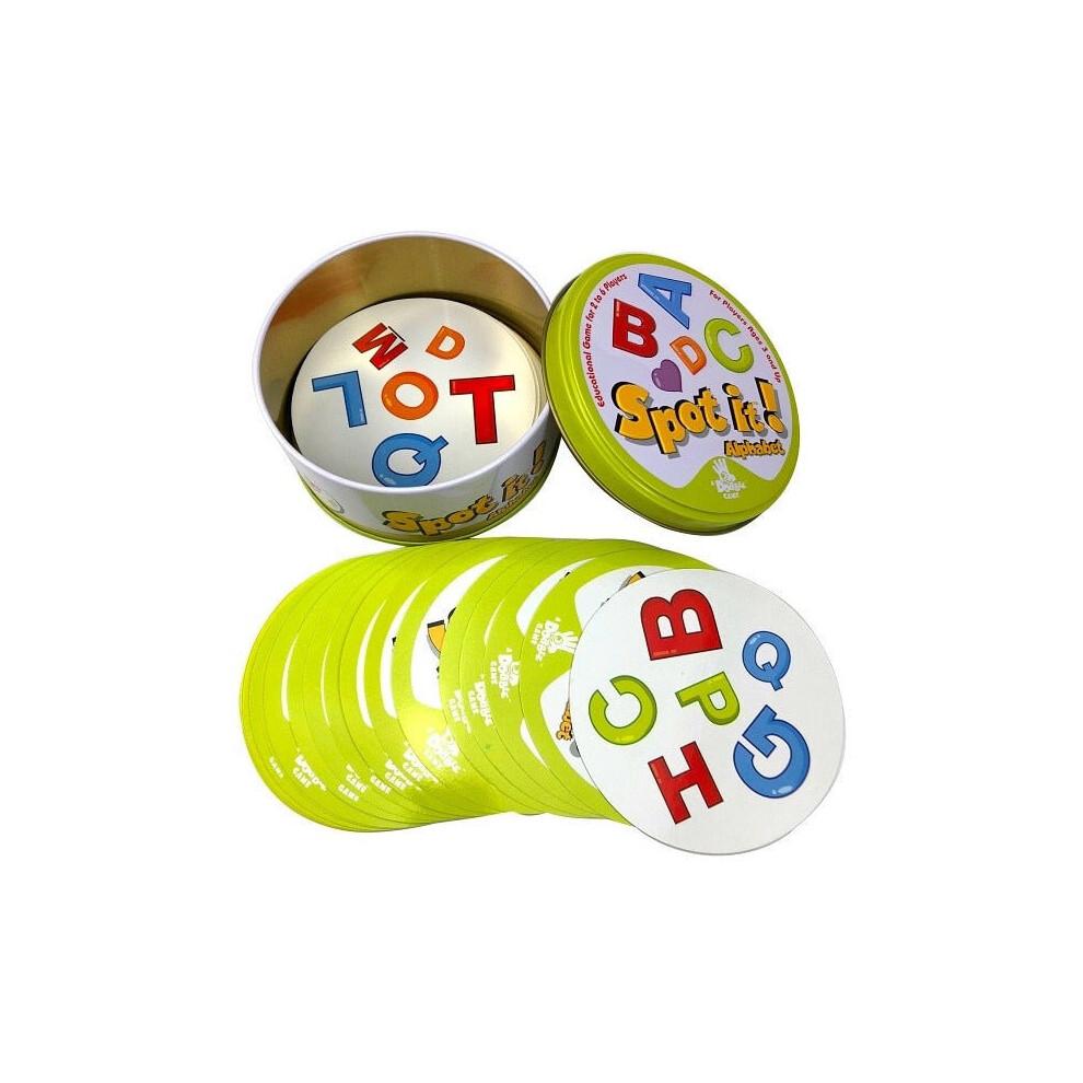 8+ Dobble spot it kaarten spel met dieren, alfabetten en cijfers