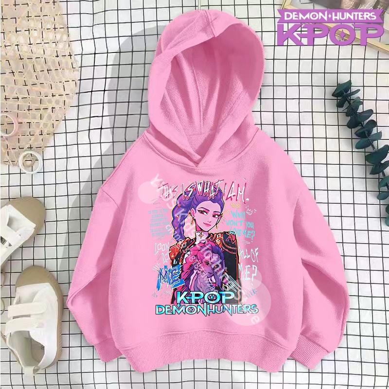 Y2K KPop ציידי שדים קפוצ'ונים נערות מתבגרות בנים רומי KPop ציידי שדים קפוצ'ון סתיו קז'ואל שרוול ארוך בגדי ילדים