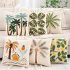 1 Stück Palmenbaum Bestickte Kissenhülle Leinwand Frühling Sommer Wohnzimmer Schlafzimmer Sofa Dekoration, Strandurlaub Stil