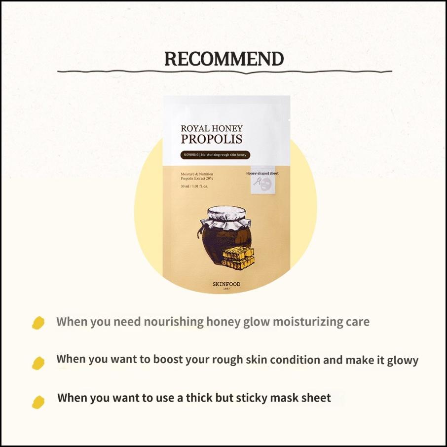 Skinfood Royal Honey Propolis Enrich Mask Sheet 30ml (10 Sheets)