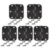 1/5Pcs Rounded Matte Black Door Hinges Flat Iron Bifold Residential Standard Bedroom Indoor House Door Hardware Essentials Accessories