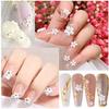 Pearl & Flower Nail Art Kit: 7-Grid Five-Petal Flowers & Mixed Sizes for DIY
