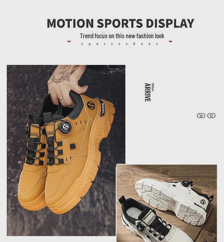 Men's 2025 Spring Slip-On Low-Top Waterproof Casual Sports Shoes with Rotating Button