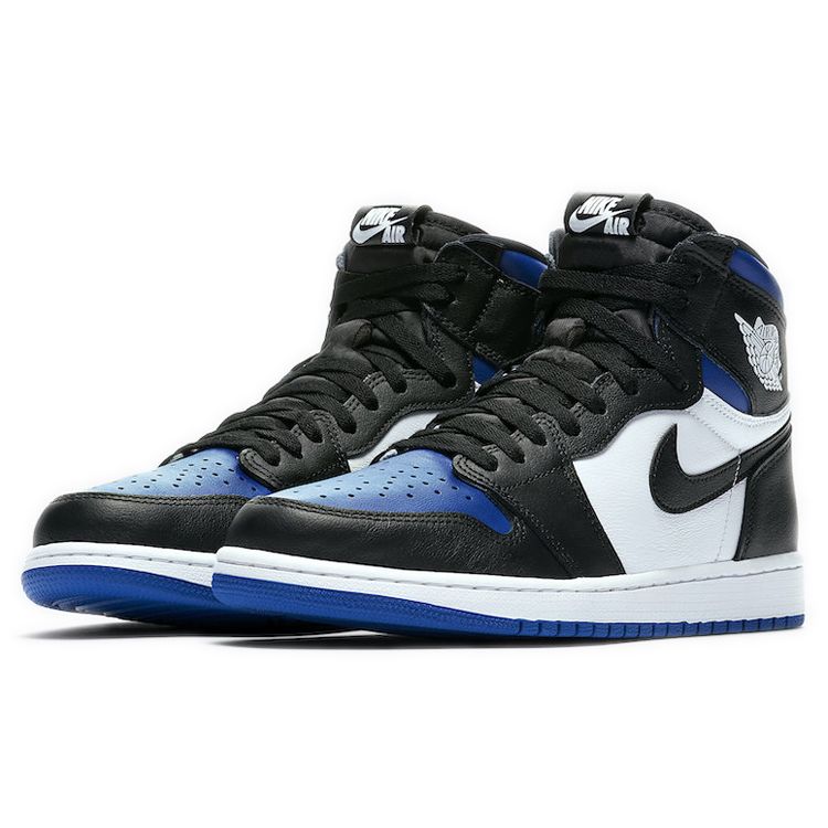 Air Jordan 1 Retro High OG Royal Toe Unisex Sneakers Blue Black White-Game-Royal-Black 555088-041