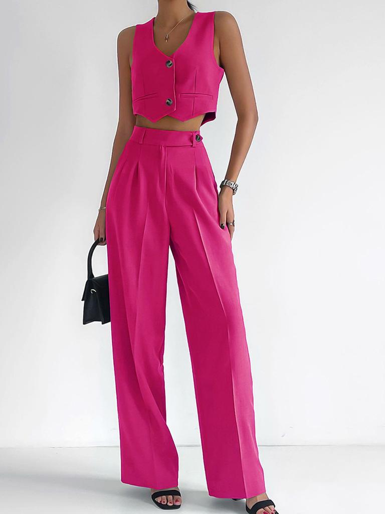 Women's Fashion Casual Vest Set