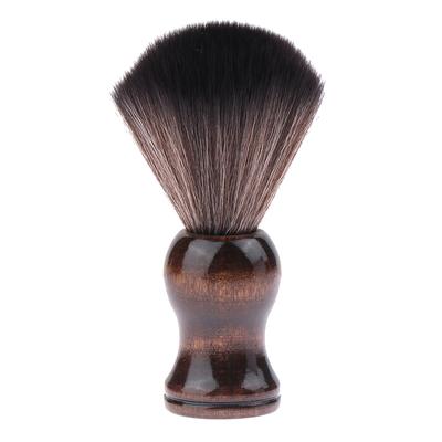 Brocha de Afeitar de Nailon Suave Portátil Brocha Suave para Barrer Salón Limpieza Espuma Brocha Mango de Madera Brocha para Barba