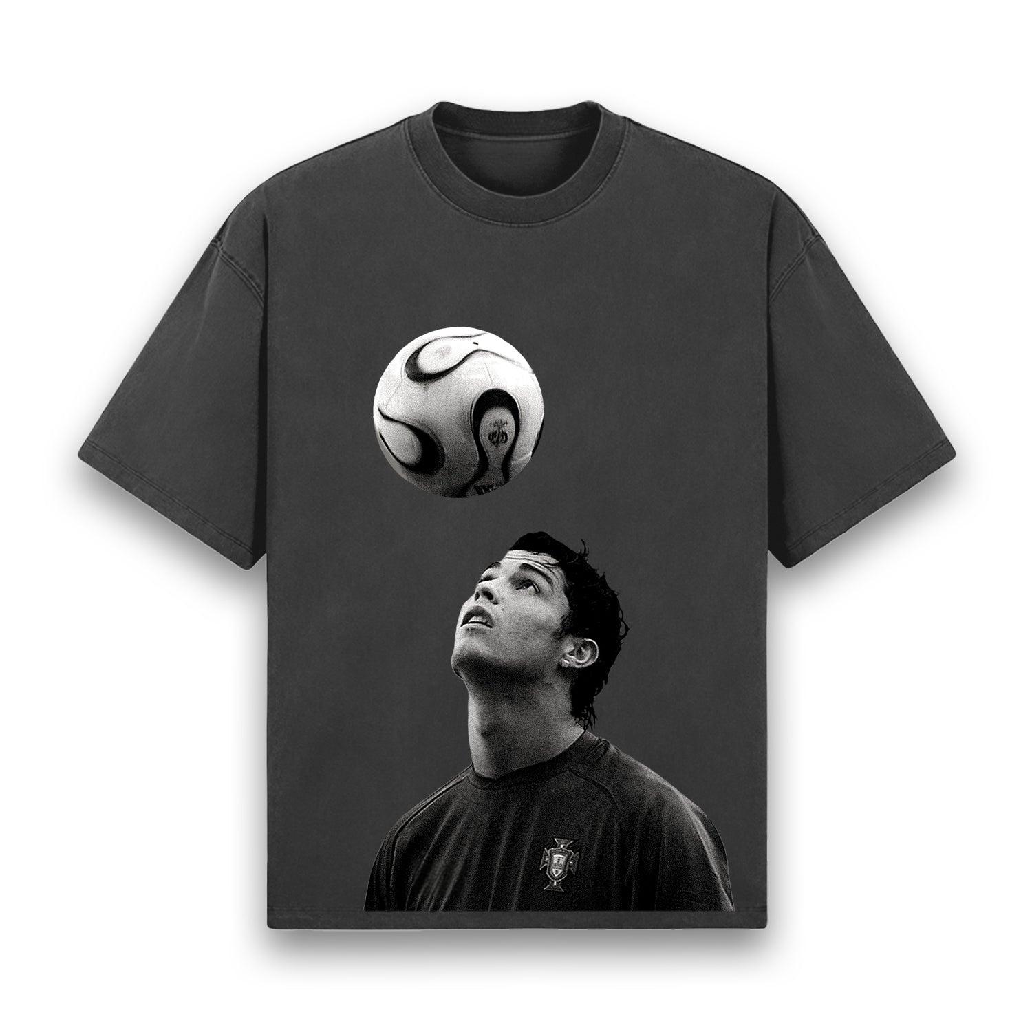 Cristiano Ronaldo Grafik Retro T-Shirt Herren Damen Sommer Baumwolle Kleidung Lässig Mode Rundhals Kurzarm T-Shirt Streetwear S gray