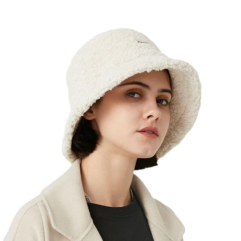 Fisherman Hat Women's Autumn and Winter Hat Imitation Sherpa Korean Version Versatile Ins Japanese Style Warm Teddy Velvet Basin Hat