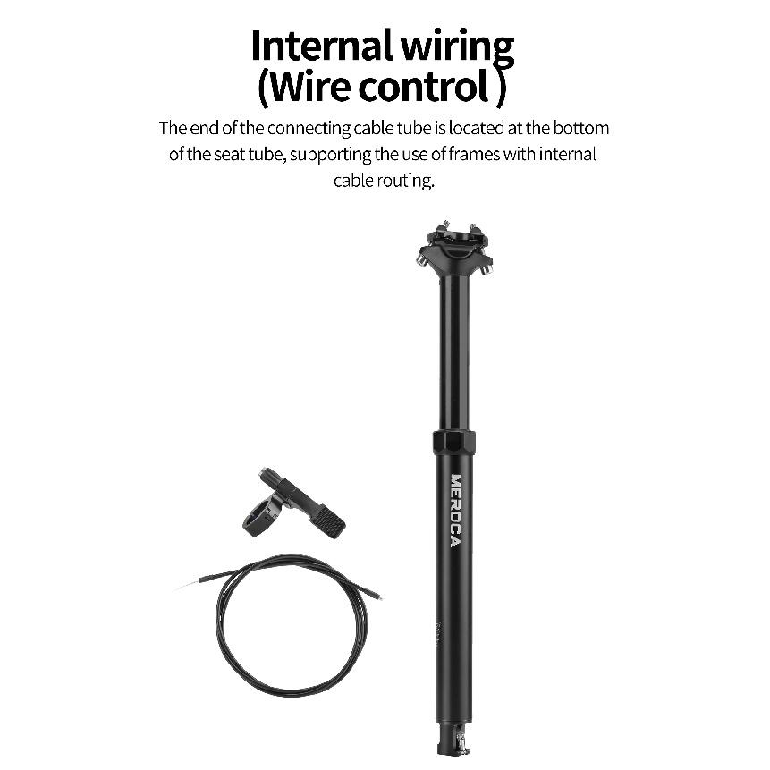 MEROCA Bike Dropper Seat Post 30.9/31.6x425mm Internal Routing Cable Remote Wire Control Lift Seat Tube Mtb Seatpost