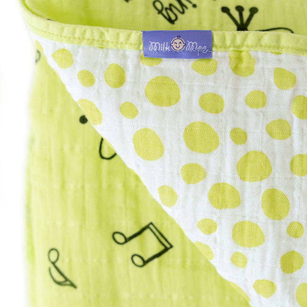 Milk&Moo Cacha Frog Baby Muslin Fiber Filled Blanket,Soft,Breathable,Lightweight