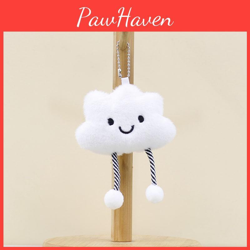 Niedlicher Weißer Wolken Schlüsselanhänger Cartoon Mädchen Rucksack Dekorative Anhänger Puppe Geschenk