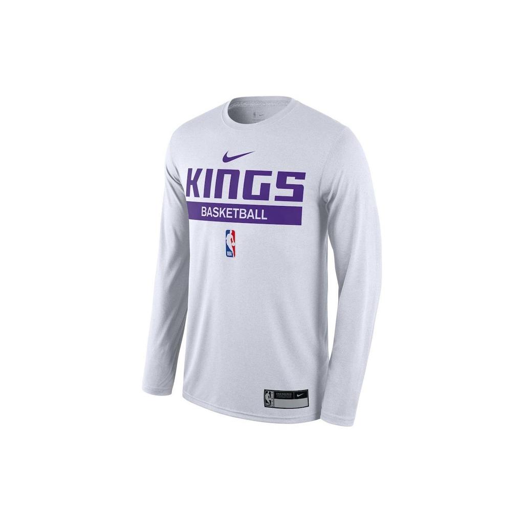 Nike Sacramento Kings 2022/23 Legend Logo Print Crew Neck Long Sleeve T-Shirt Men Tops White DR6539-100