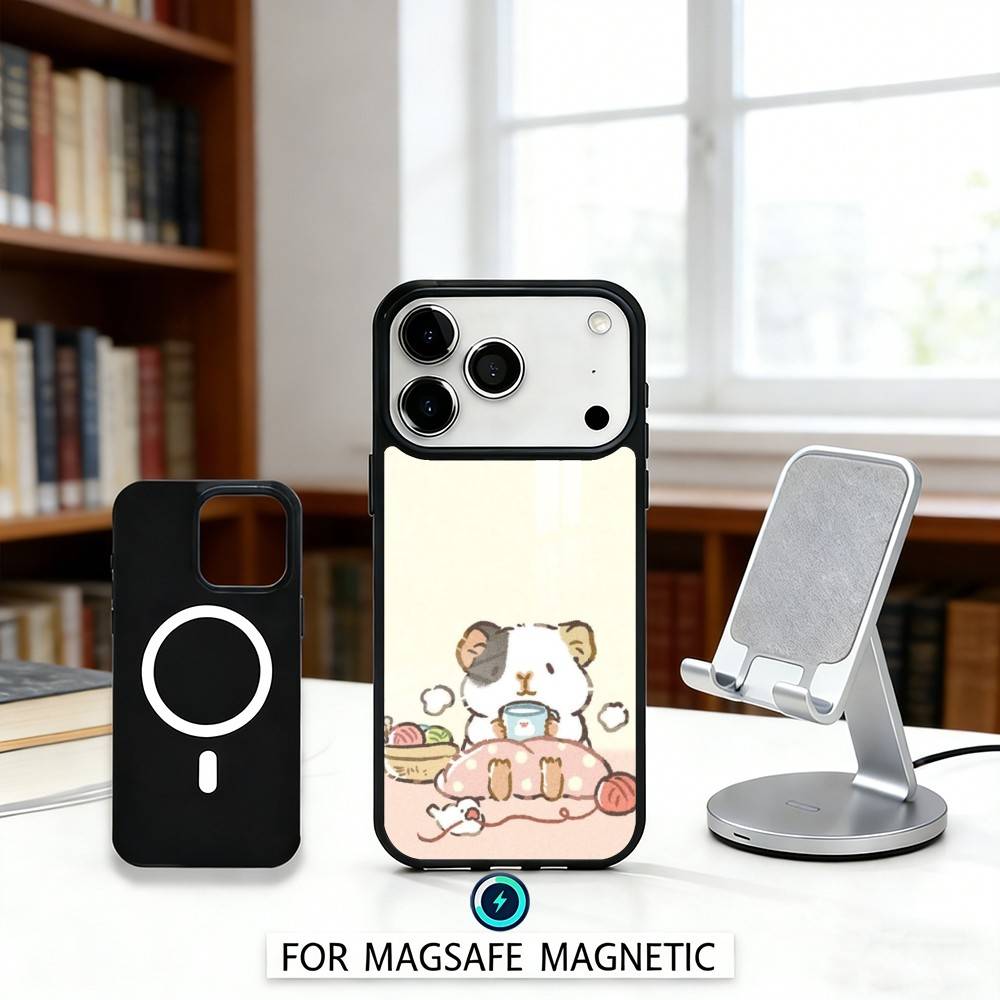H-Healing Guinea Pig Phone Case For iPhone17,16,15,14,13,12,Pro,Max,Magnetic For Magsafe Wireless Charging