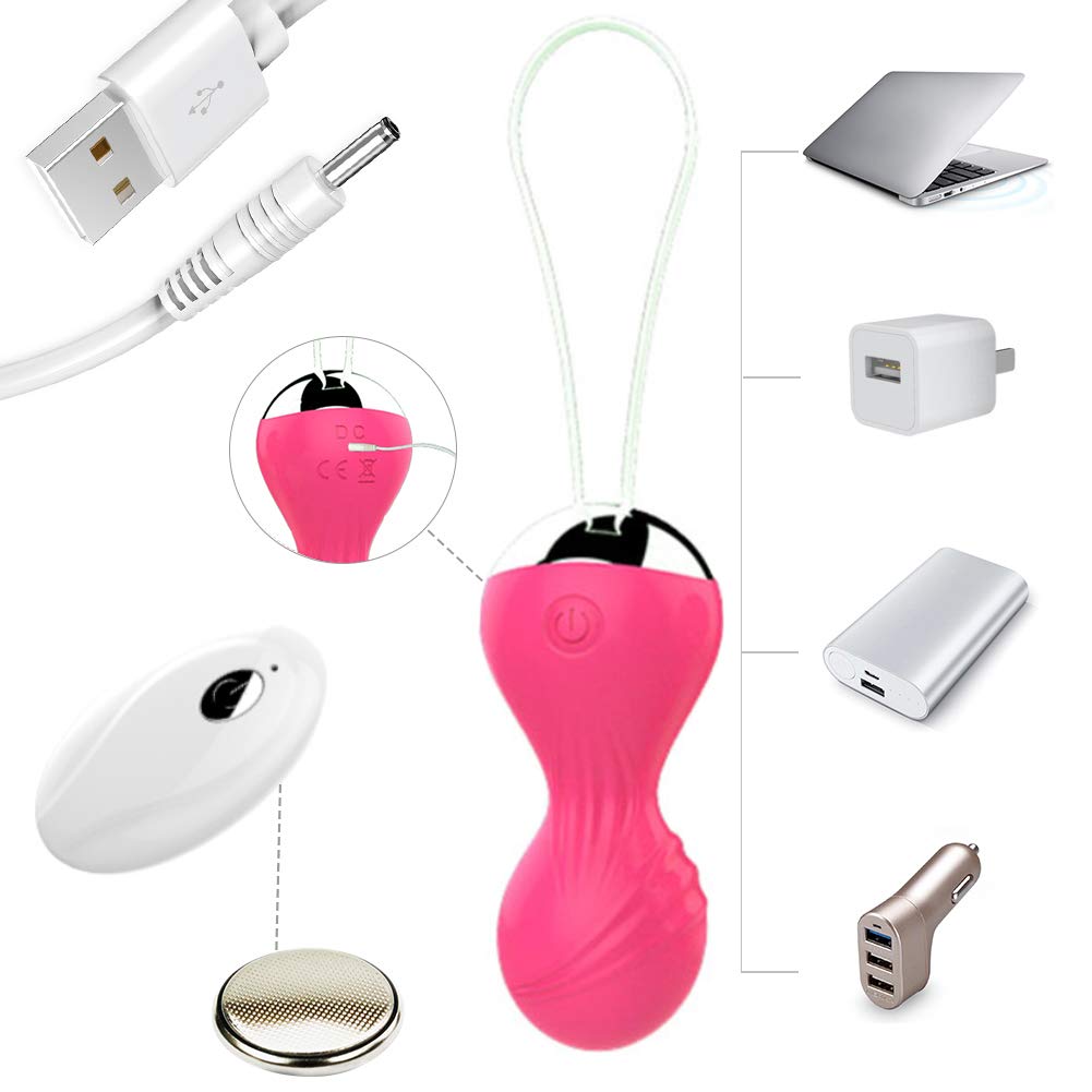 SXOVO Vaginal Training Ultimate Vaginal Contraction Pelvic Floor Urinary Leak Completely Waterproof Geisha Ball for Pink Ball, Tightening, 3-Step