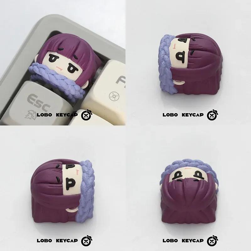 Anime Frieden Theme Series Single Keycap  Resin Fern Cartoon Character Model Toy Mechanical Keyboard Esc Decor Gifts