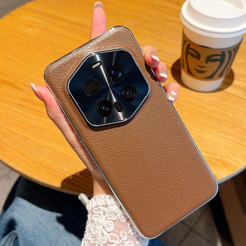 

Electroplating All Inclusive Moblie Phone Case for Huawei Honor Magic 7 Rsr 7 Pro Magic6 Lychee Pattern Matte Protective Cover Magic7 RSR глубокая кофе