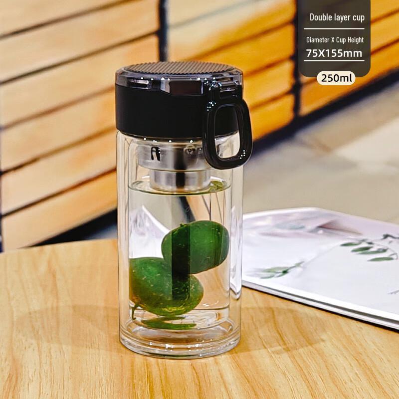 Shangqi Double Wall Borosilicate Glass Travel Mug