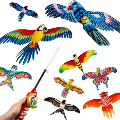 Çocuklar İçin Mini Olta Uçurtması Canlı Kelebek Kırlangıç Papağan Kolay Uçan Küçük Balık Uçurtmaları Küçük Çocuklar İçin Dış Mekan Sahil Park Başlangıç