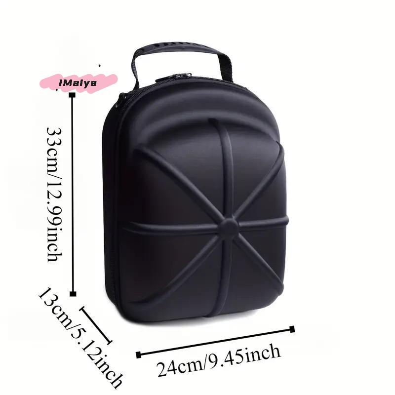 M-1pc Portable Baseball Hat Travel Bag Baseball Cap Travel Case Storage Carrier Box Display Bag Eva Baseball Cap Carrying Bag