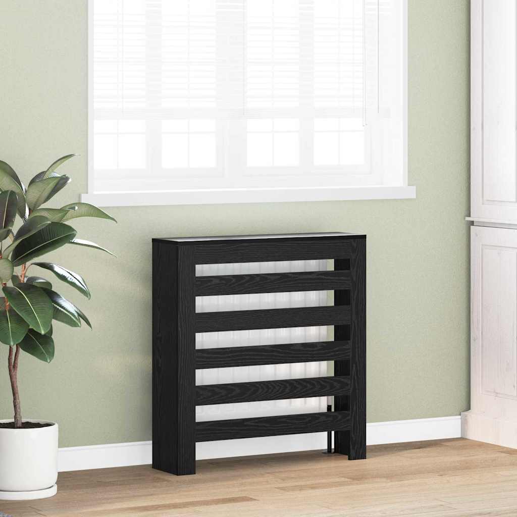 Radiator Cover Black Oak Look 78 x 20 x 82 cm