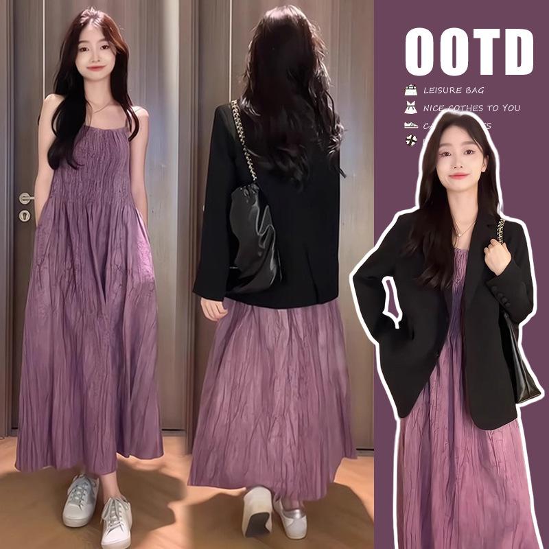 Spring Camisole Maternity Dress & Jacket Set - Casual Two-Piece XL