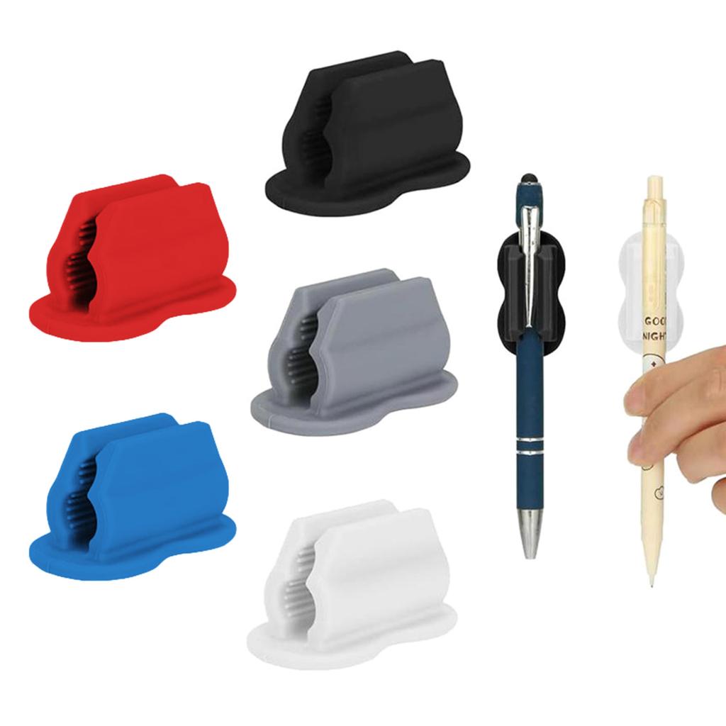 Adhesive Pen Holder Desk Organizer Silicone Pen Holder Marker Holder Desk Accessories for Wall Clipboard Fridge