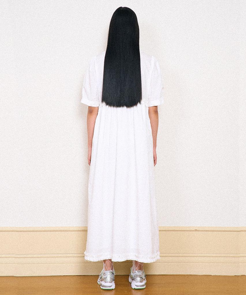 Partimento Woman Puff Sleeve Maxi Dress_White