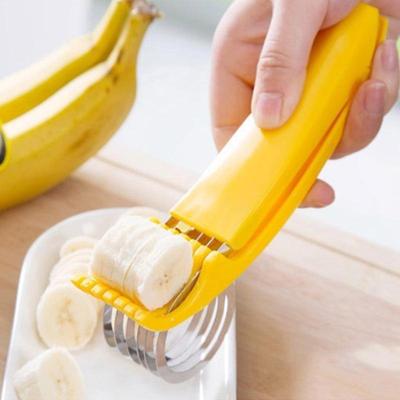 Kitchen Gadget Banana Slicer Fruit Knife Veggie Hotdog Cucumber Cutter