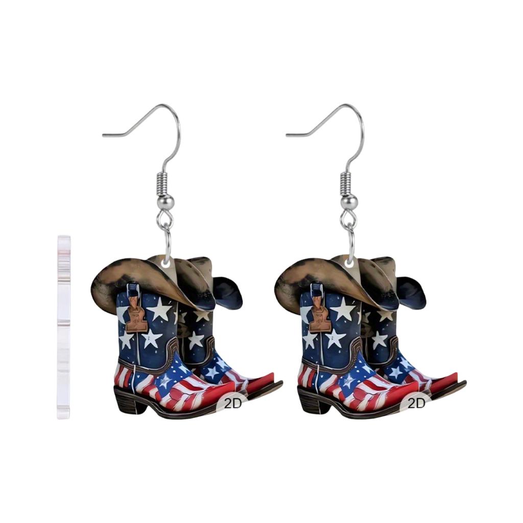 American Flag Independence Day Acrylic Earrings Pendant, Women's Gift, Decoration, Holiday. 2D