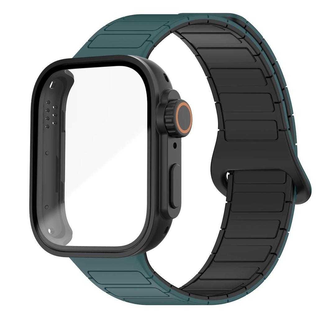 Case+Magnetic Sport Band for Huawei Watch Fit 3 Bracelet Anti Sweat Soft Silicone Wristband Breathable Dual Color Strap