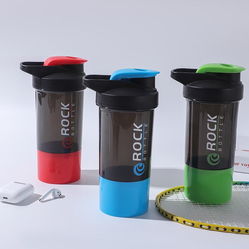 Double-Layer Food-Grade Shaker Cup with Powder Compartment for Protein Shakes and Smoothies