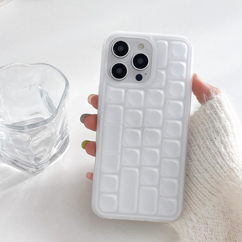 

Мягкий силиконовый чехол с текстурой 3D-клавиатуры для iPhone 16 15 14 13 12 11 Pro Max Plus, противоударный защитный чехол-бампер For iPhone 13