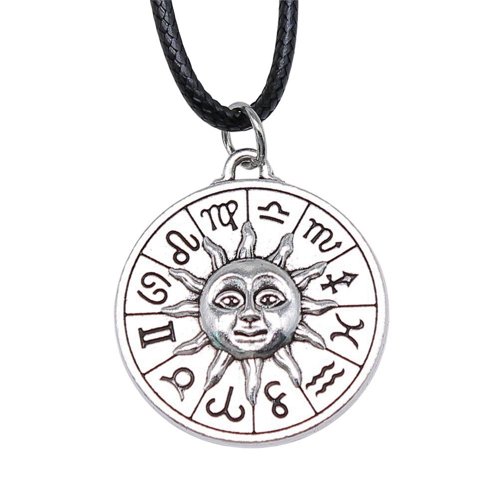 Pěticípá hvězda Slunce Měsíc Pentagram Nebeský přívěsek Starožitný bronzový kov Párový náhrdelník Trendy