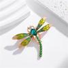 Green Enamel Dragonfly Brooch for Women Flying Animal Fashion Clothing Pins Enamel for Women Accessories
