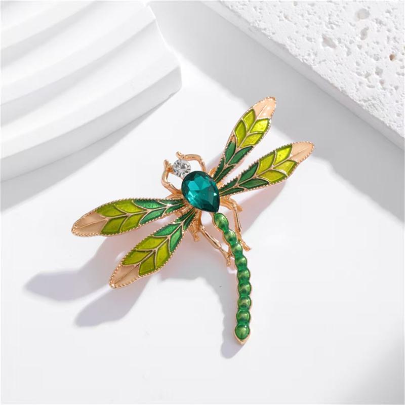 

Green Enamel Dragonfly Brooch for Women Flying animal fashion clothing pins enamel for women accessories