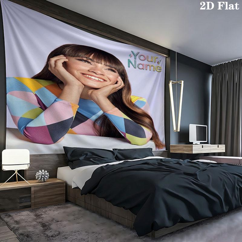 Aitana Custom Name Wall Tapestry Aesthetic Wall Hanging Printed Fabric Blanket Decorative Tapestries for Bedroom Living Room Home Decor