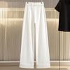 Women's High-Waisted Rolled-Edge Straight-Leg Casual Pants