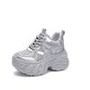 Inner heightening dad shoes women's shoes 2025 new explosive autumn breathable mesh thick-soled muffin sports and leisure little white shoes