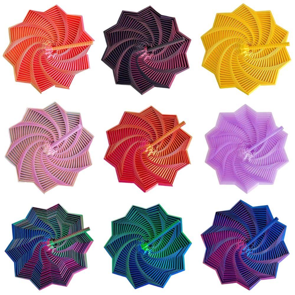 Visual Illusion Fractal Fidget Star Model 3D Printing Whirling Spiral Ornaments  Office/School