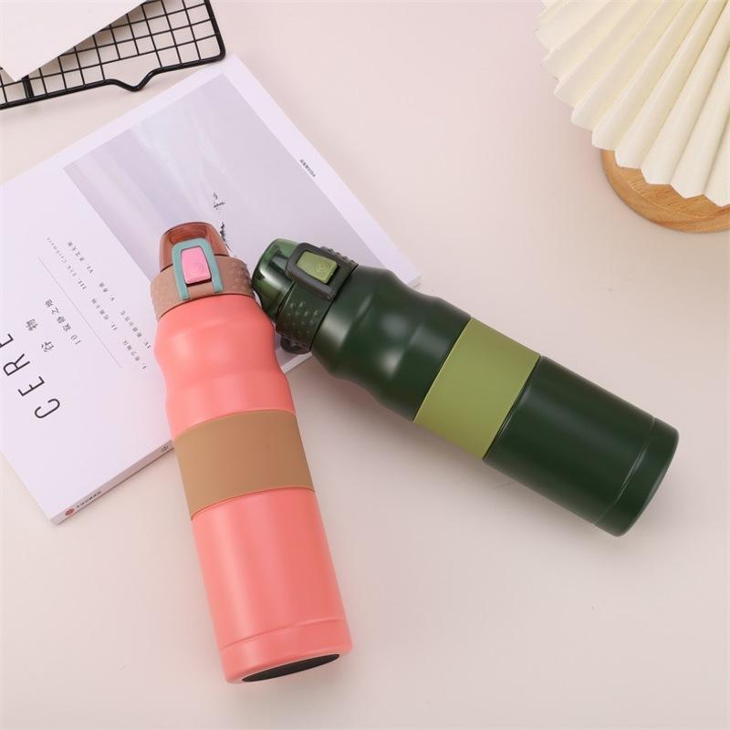 Vaso Térmico Deportivo de Acero Inoxidable 304 para Niños 680ml Botella de Agua Aislada Portátil para Exteriores para Niños Vuelta al Cole