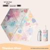 32-Rib Women’s Folding Umbrella: Dual-use for Sun & Rain, UV Protected, Colored Coating, Enlarged, Reinforced & Thickened.