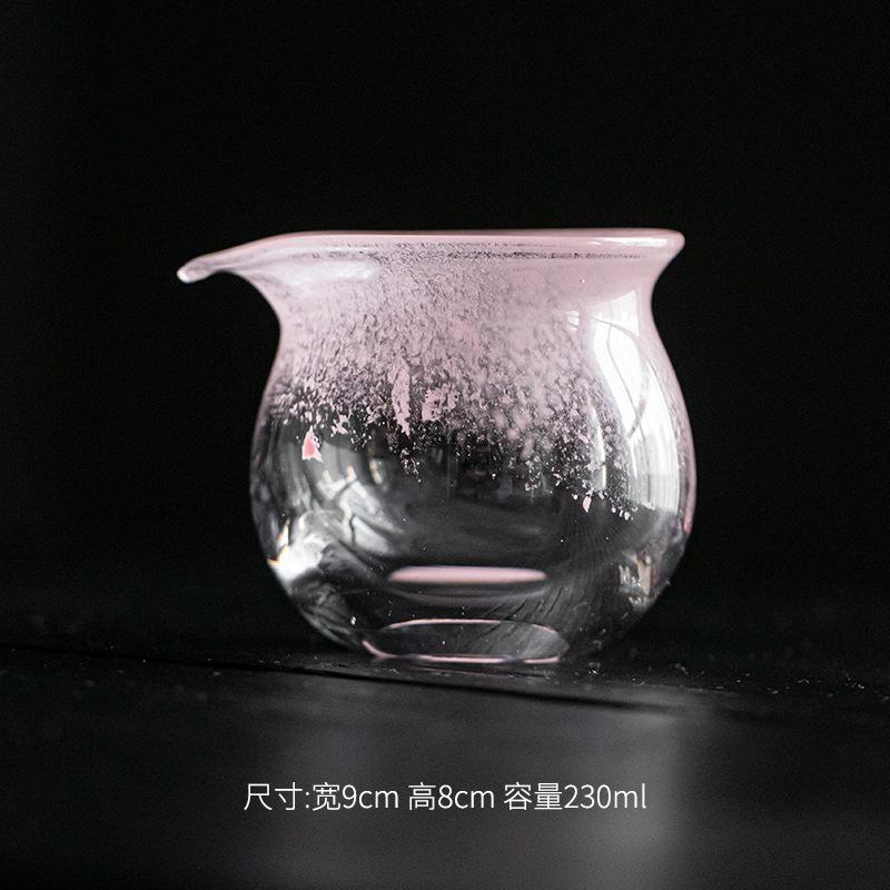 Handmade Blow Bubble Crystal Glass Tea Pitcher Japanese Fair Cup Cha Hai Justice Cup Dahongpao Fair Mug Teaset Supplies Craft